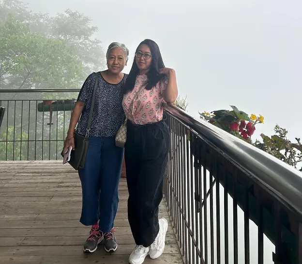Me and my mother at Margaret's deck