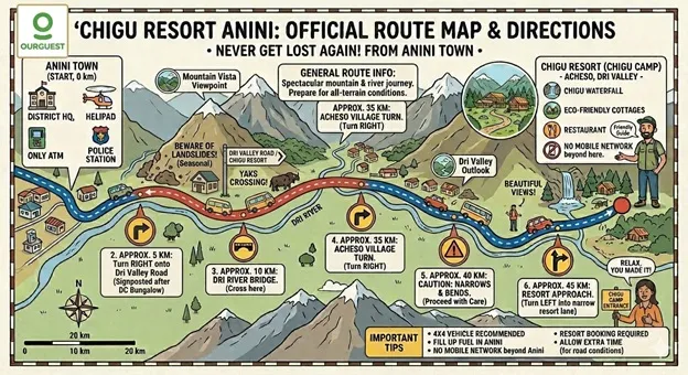 Directional Map from  Anini to Chigu Camp