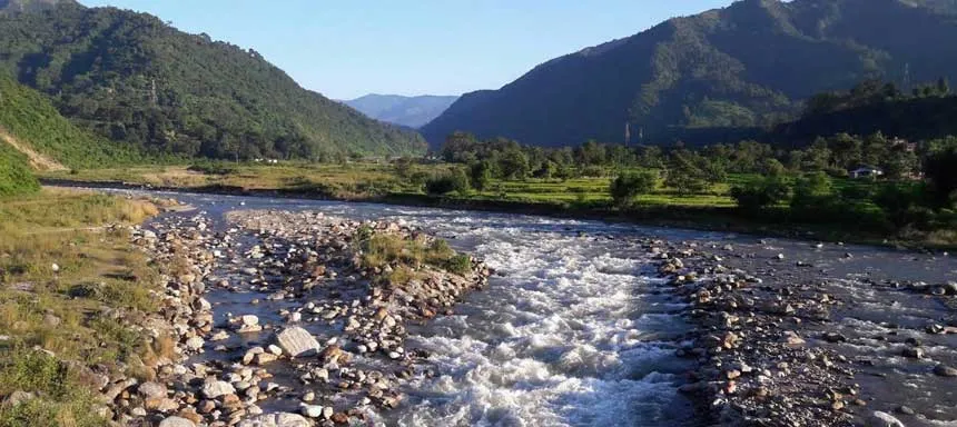The lush surroundings of Dudhia Picnic spot