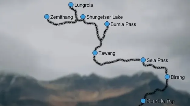 Zemithang Location in Map