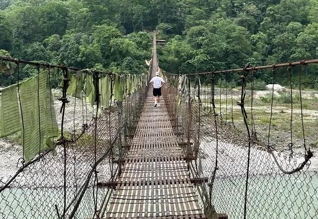 Suspension bridge in Dzongu