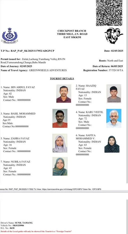 Photo of Restricted Area Permit Issued for Sikkim